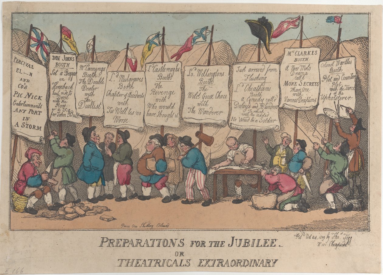 Előkészületek a jubileumra vagy rendkívüli színházi előadásokra, 1809. október 24., 1809. október 24. alkotó: Thomas Rowlandson