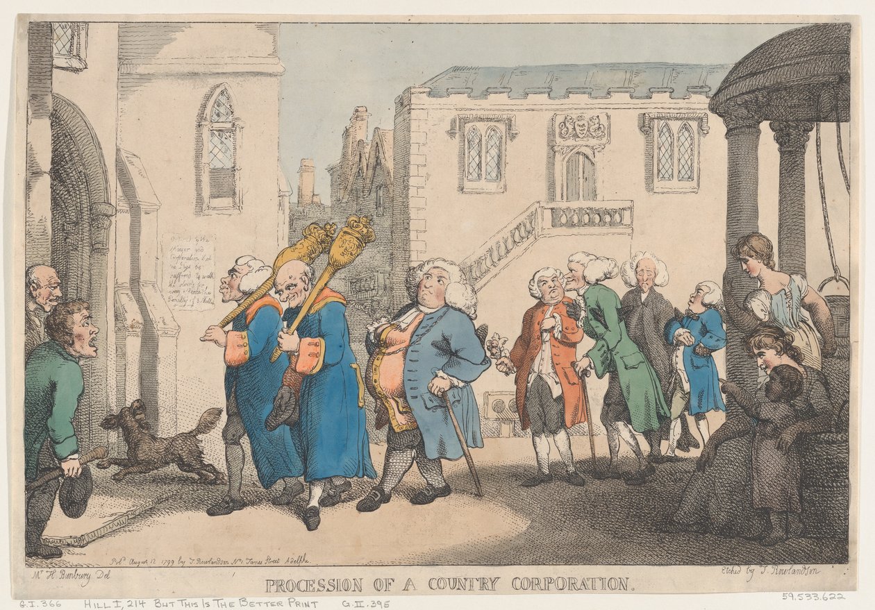 Egy vidéki társaság körmenete, 1799. augusztus 12., 1799. augusztus 12. alkotó: Thomas Rowlandson