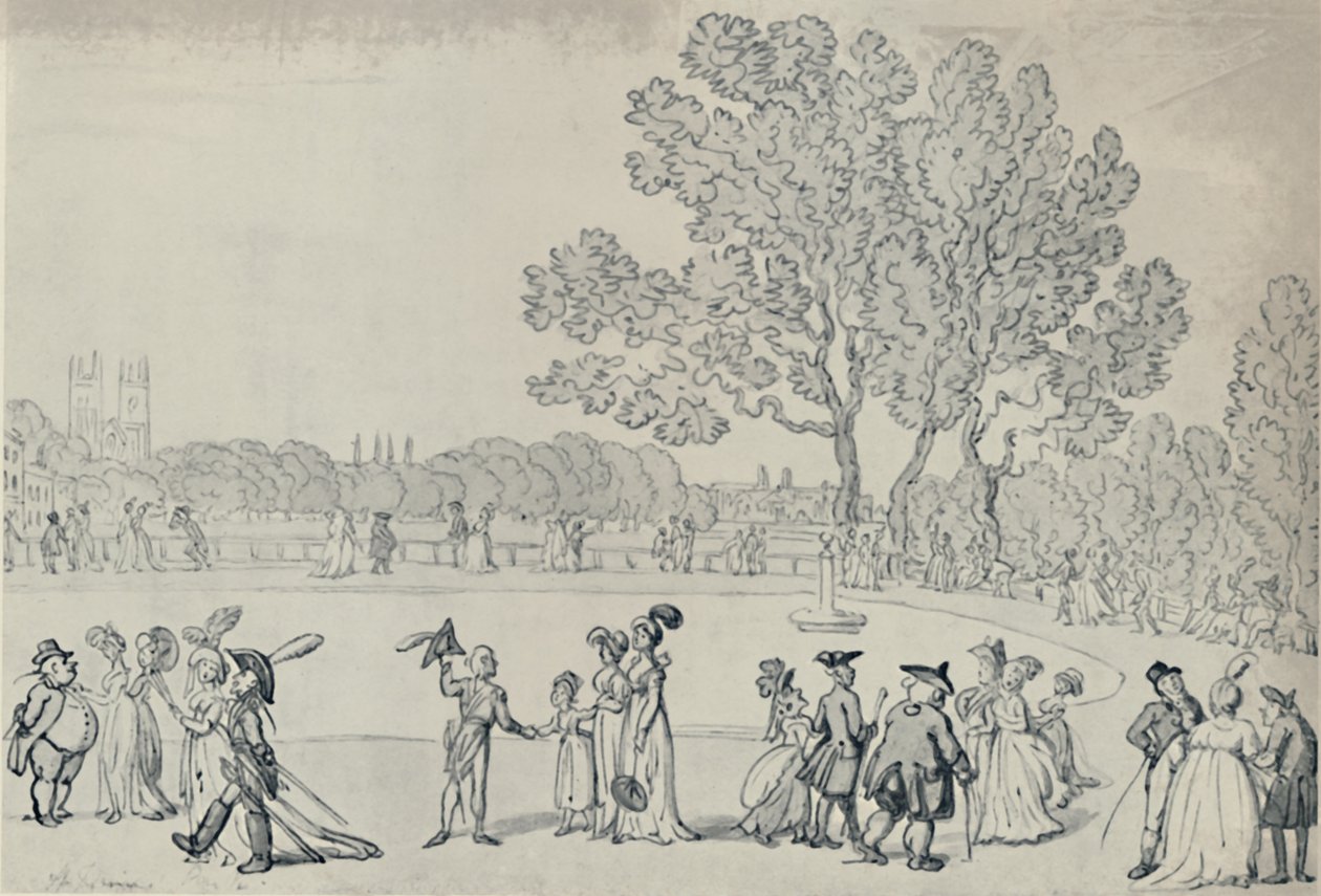 Sétány a Green Parkban, 1808, 1920 alkotó: Thomas Rowlandson