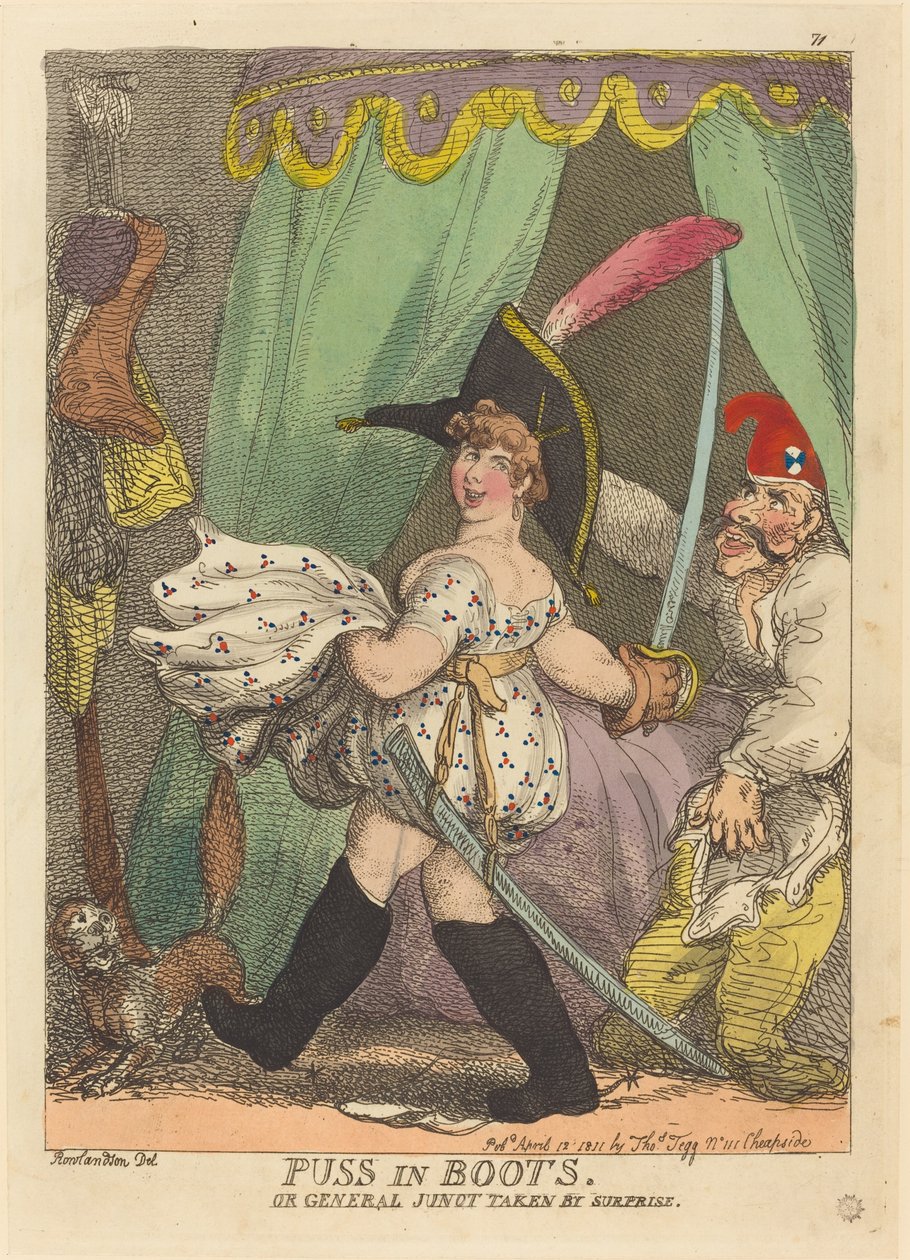 Puss in Boots, vagy Junot tábornok, amelyet a Surprise vitt el alkotó: Thomas Rowlandson