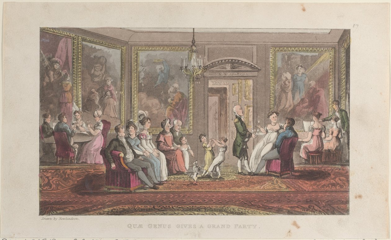 Quae Genus Gives a Grand Party, The History of Johnny Quae Genus, The Li..., 1822. február 1. alkotó: Thomas Rowlandson