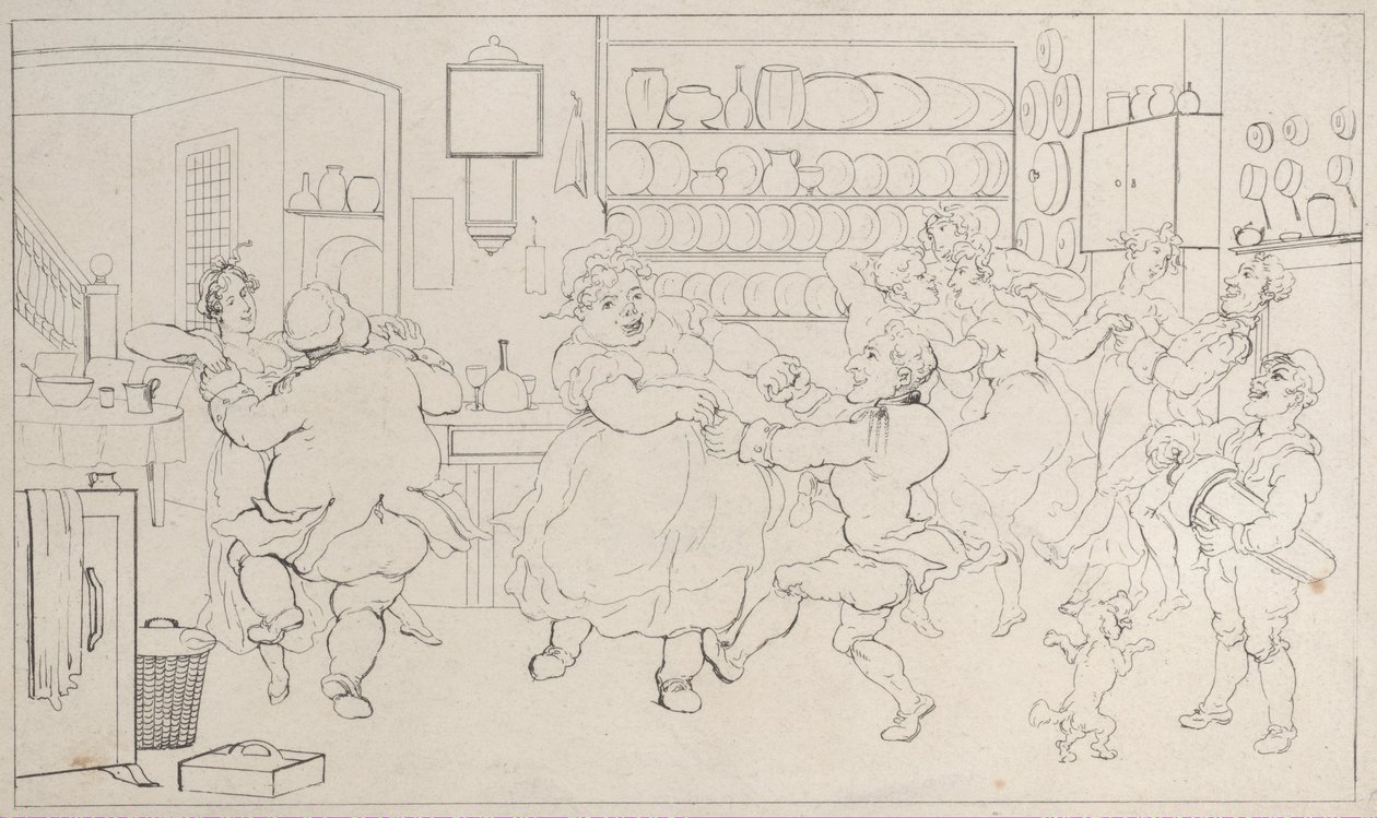 Quae nemzetség a konyha sportjában, The History of Johnny Quoe Genus: the Littl..., 1822-ből. alkotó: Thomas Rowlandson
