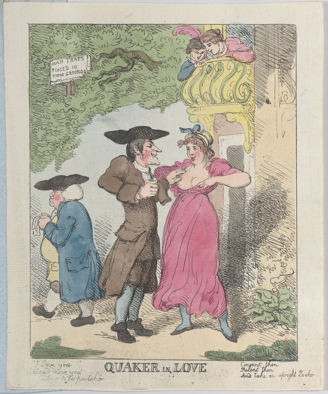 Szerelmes kvéker, 1815 ., 1815 . alkotó: Thomas Rowlandson