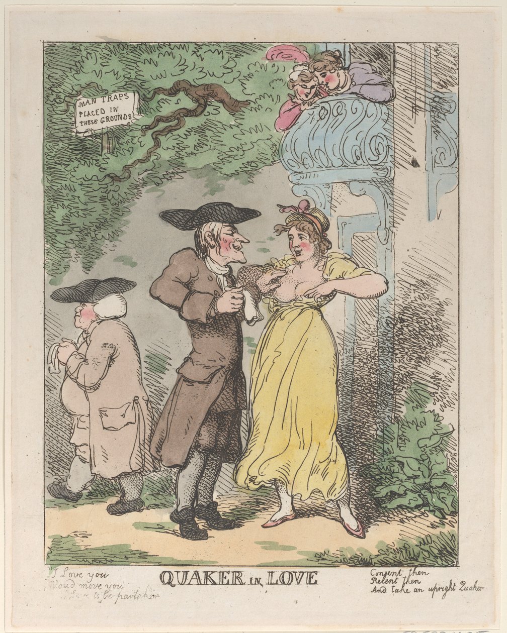 Szerelmes kvéker, 1815 ., 1815 . alkotó: Thomas Rowlandson