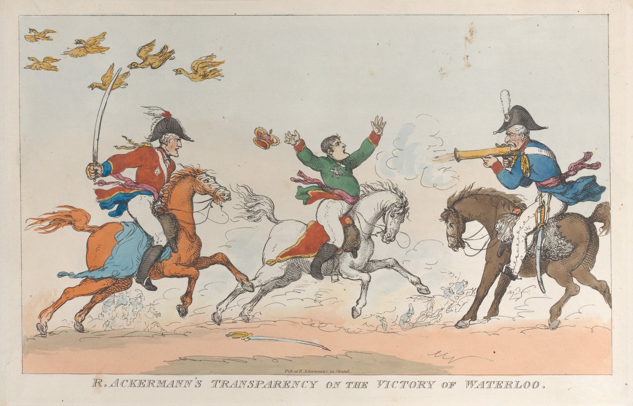 R. Ackermann Átláthatósága Waterloo győzelméről, 1815. június 1., 1815. június 1. alkotó: Thomas Rowlandson