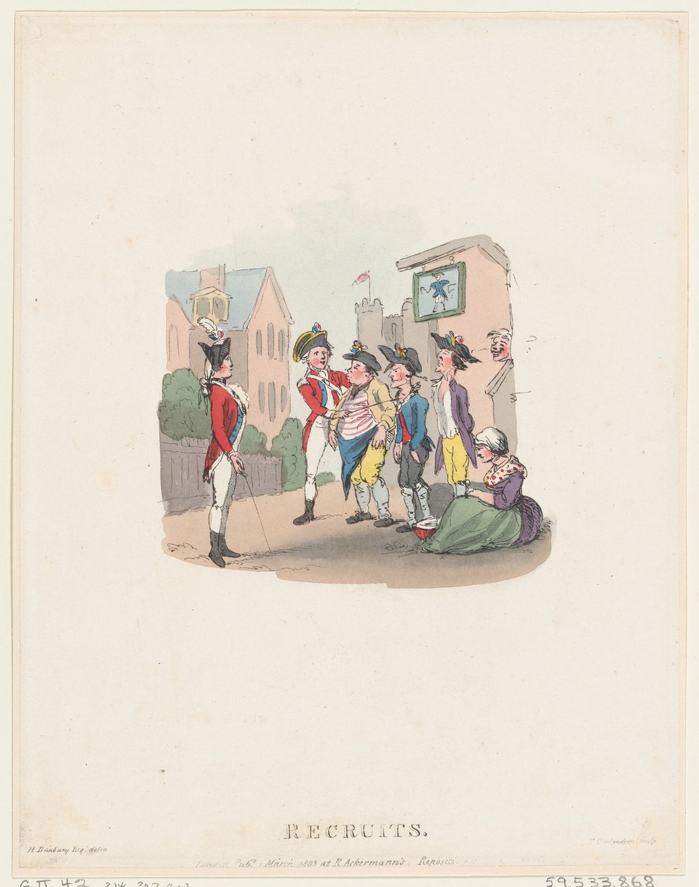 Újoncok, 1803. március 1., 1803. március 1. alkotó: Thomas Rowlandson
