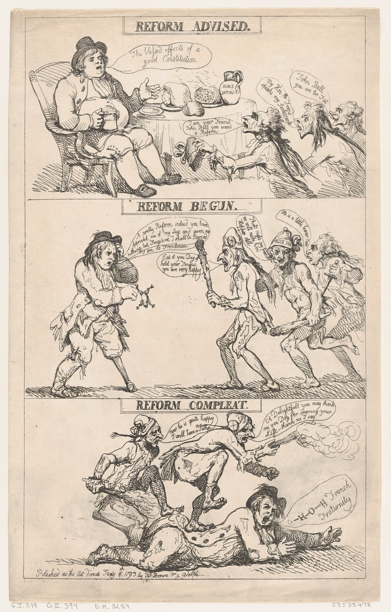 Reformot javasoltak, megkezdődött a reform, a reform befejeződött alkotó: Thomas Rowlandson