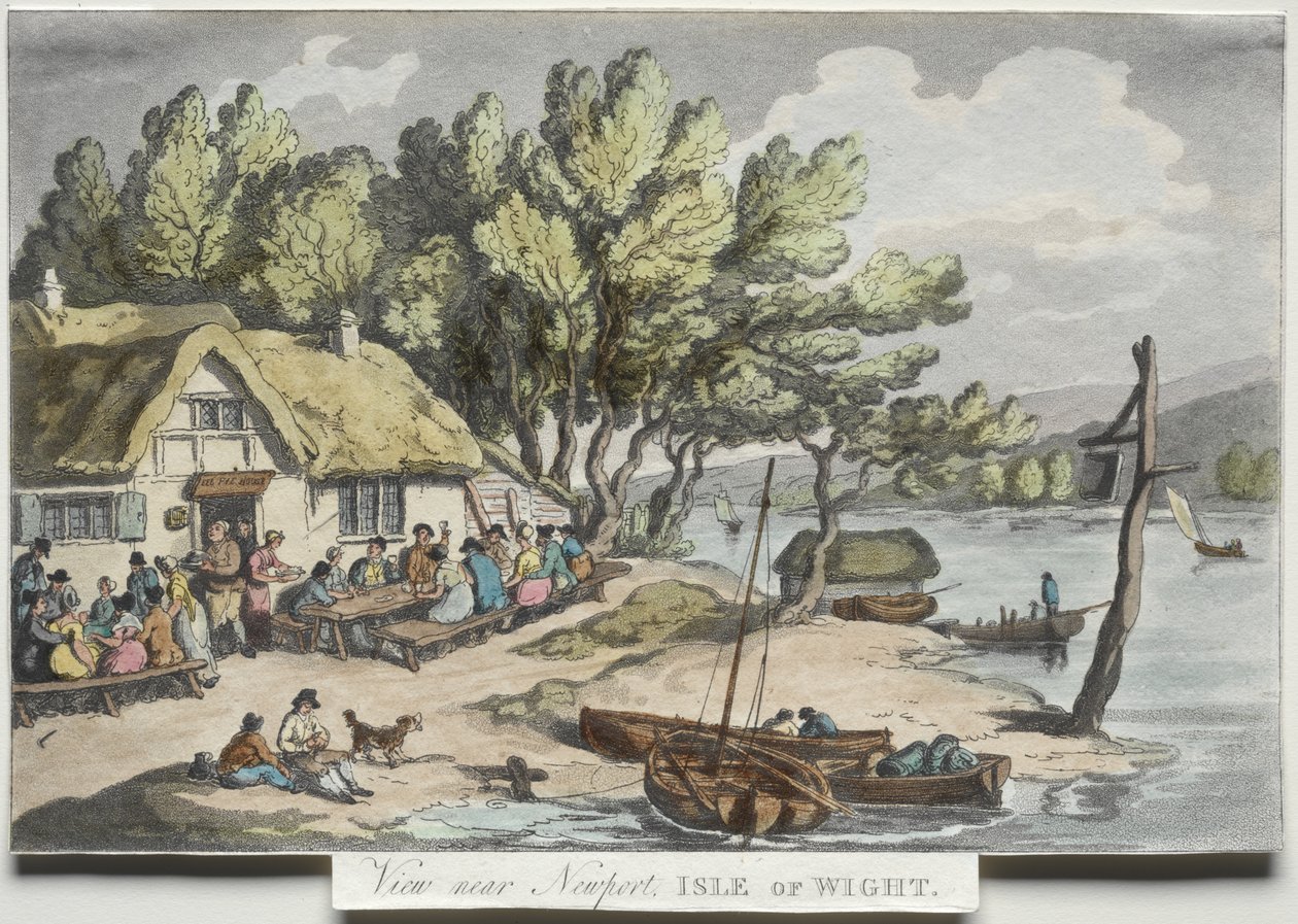Rowlandson: „Vázlatok a természetből”:  Kilátás Newport közelében, a Wight-szigeten alkotó: Thomas Rowlandson