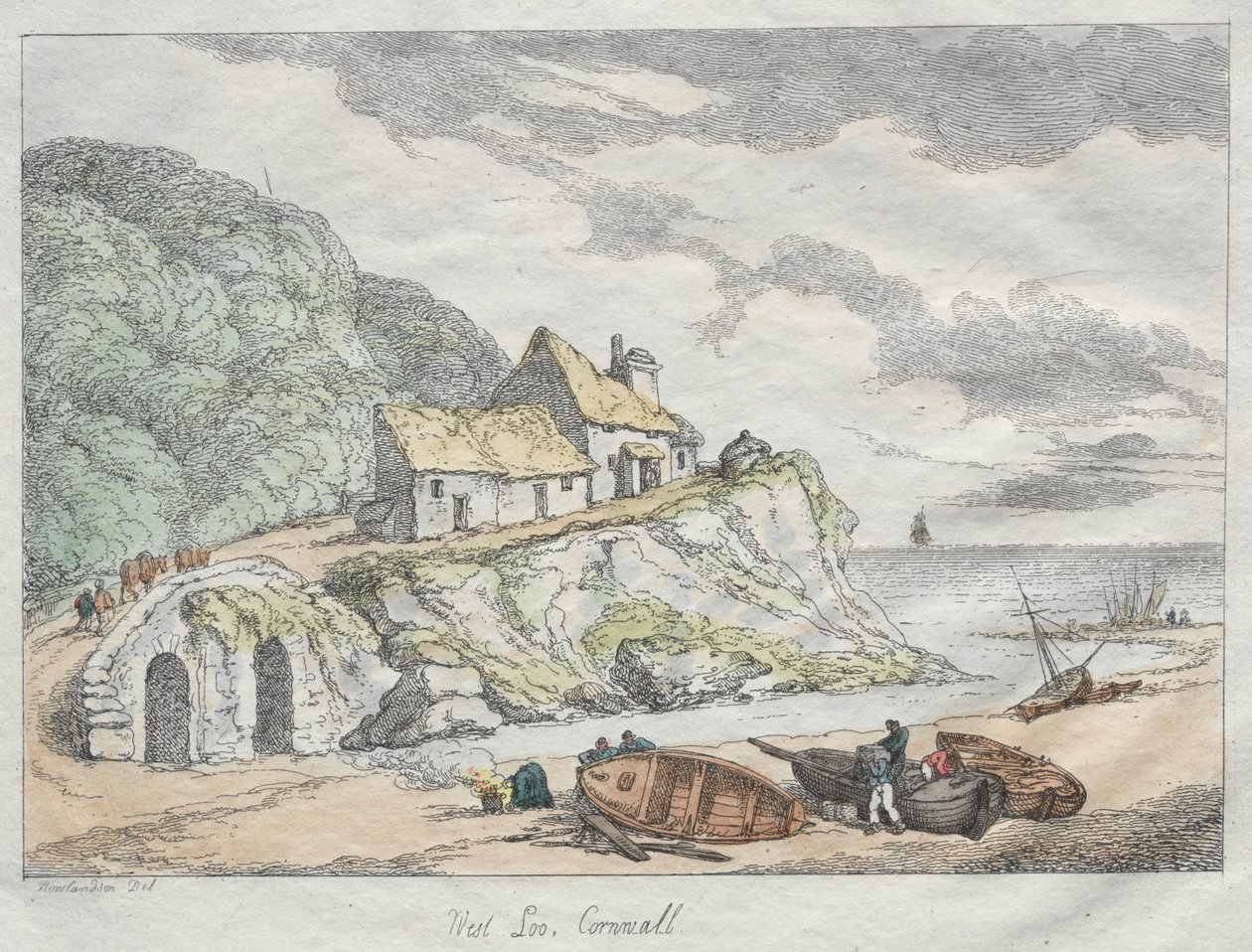 Rowlandson vázlatai a természetből: West Looe, Cornwall, 1822. alkotó: Thomas Rowlandson