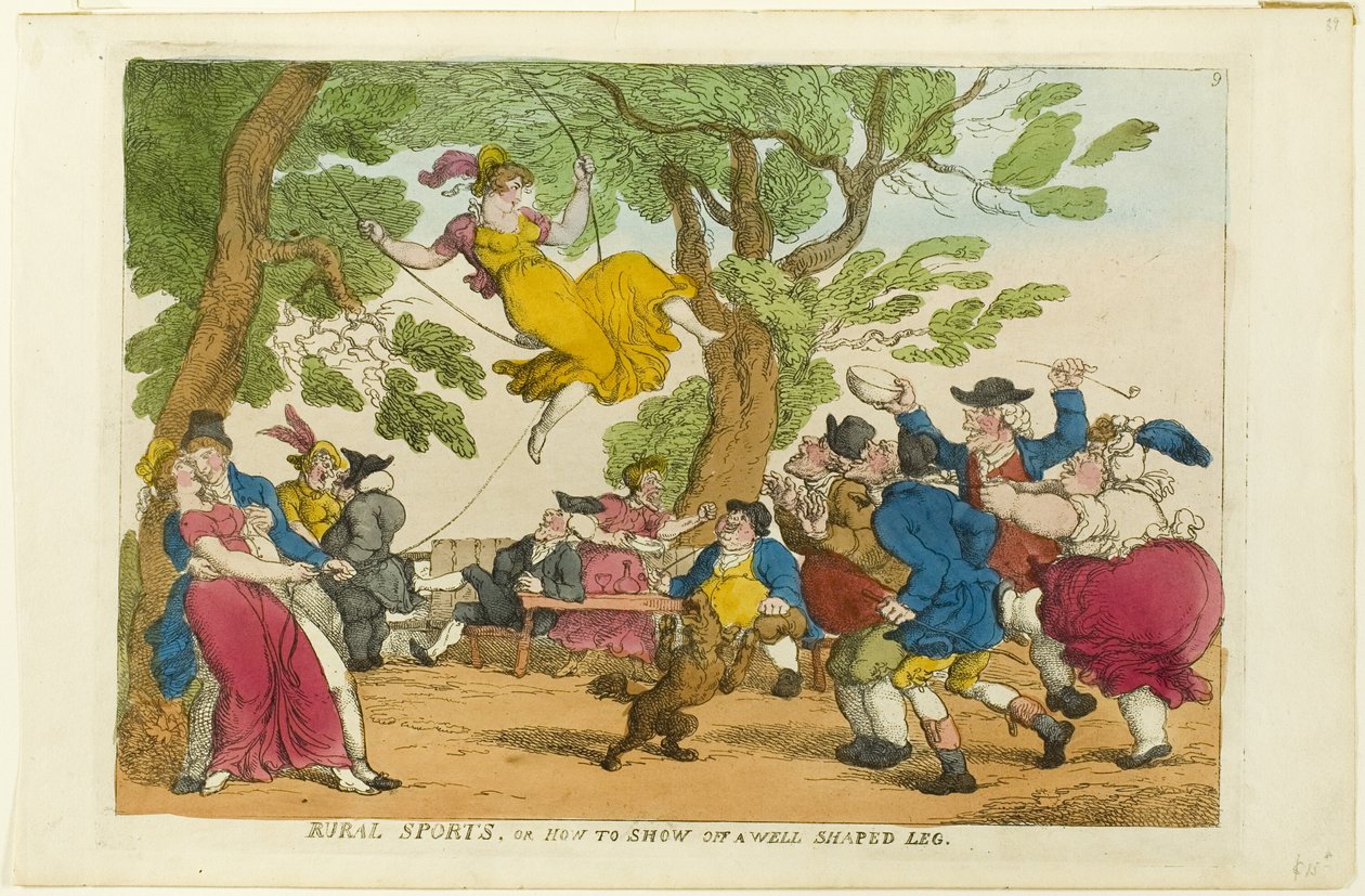Vidéki sportok, avagy hogyan mutassunk be egy jó alakú lábat alkotó: Thomas Rowlandson