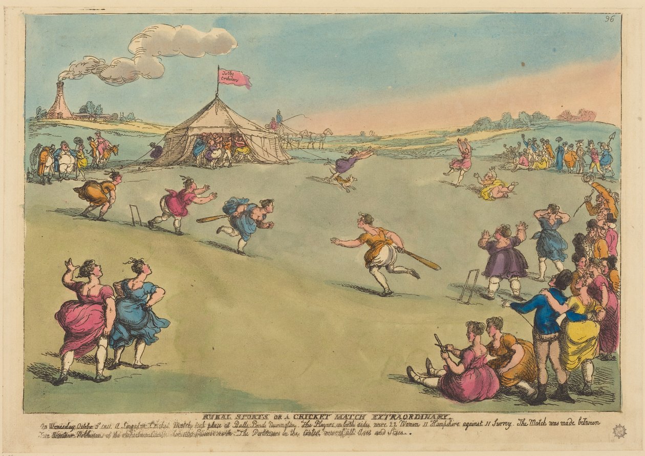 Vidéki sportok, vagy egy rendkívüli krikettmeccs alkotó: Thomas Rowlandson