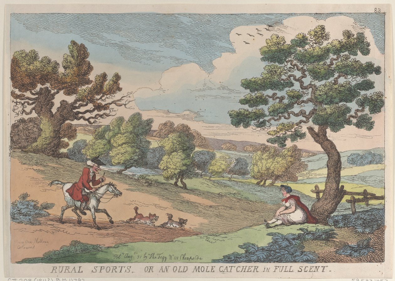 Vidéki sportok, avagy vén vakondfogó teljes illatban, 1811. augusztus 31., 1811. augusztus 31. alkotó: Thomas Rowlandson