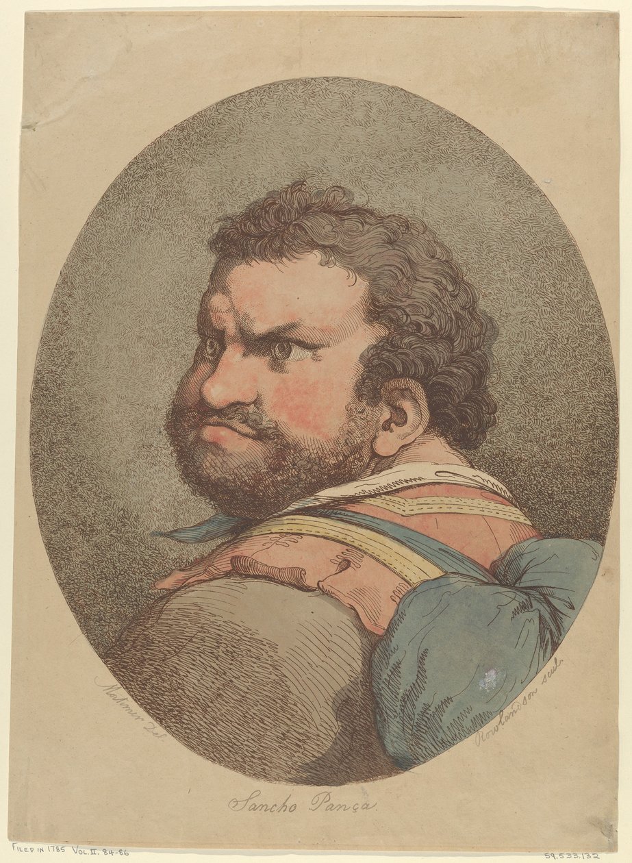 Sancho Panza, a Don Quijote-ból, kb. 1776., kb. 1776. alkotó: Thomas Rowlandson
