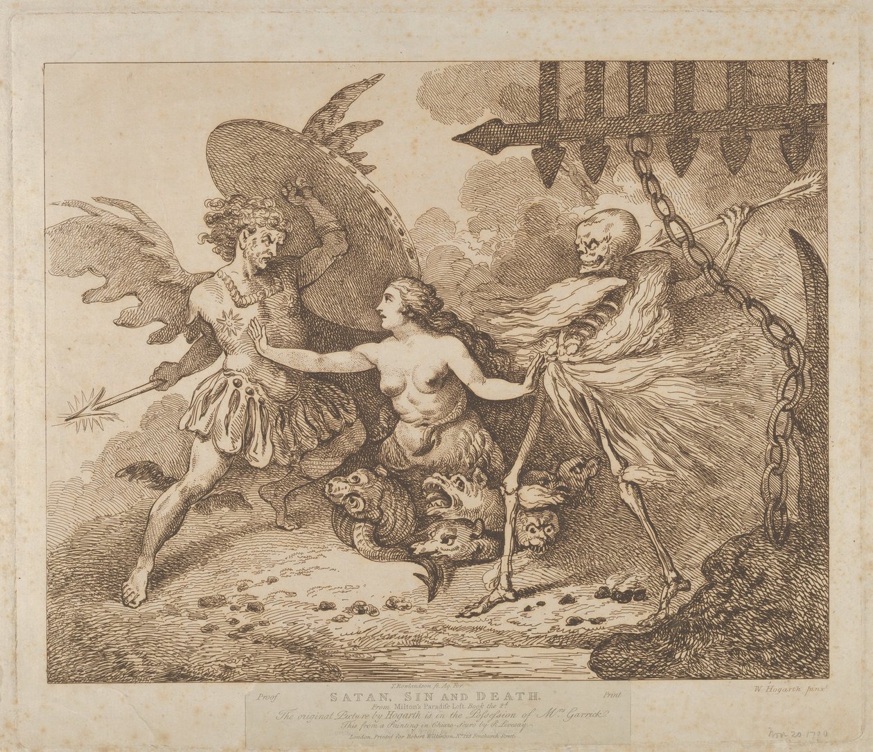 Sátán, Bűn és Halál Elveszett paradicsoma, 2. könyv, 1790 után, 1790 után. alkotó: Thomas Rowlandson