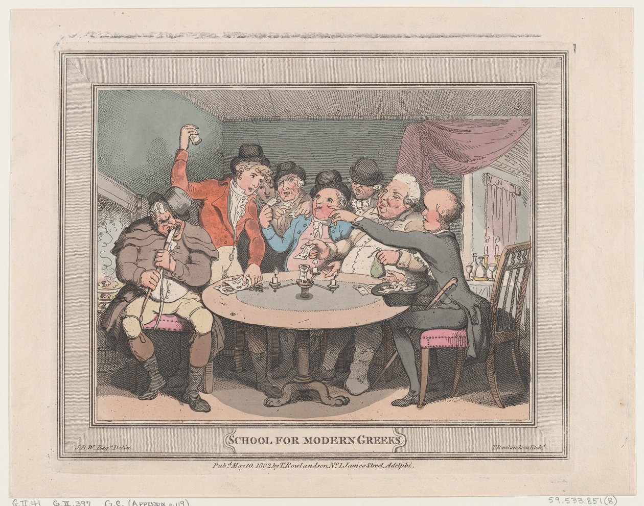Modern görögök iskolája, 1802. május 10., 1802. május 10. alkotó: Thomas Rowlandson