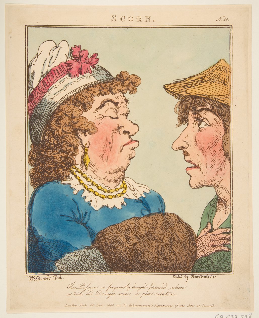 Scorn Le Brun Travested, avagy A szenvedélyek karikatúrái, 1800. január 21. alkotó: Thomas Rowlandson