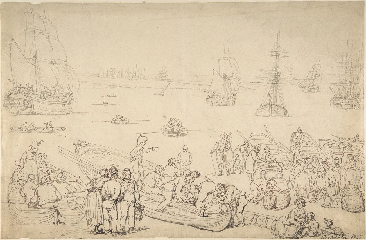 Tengeri kikötő alkotó: Thomas Rowlandson