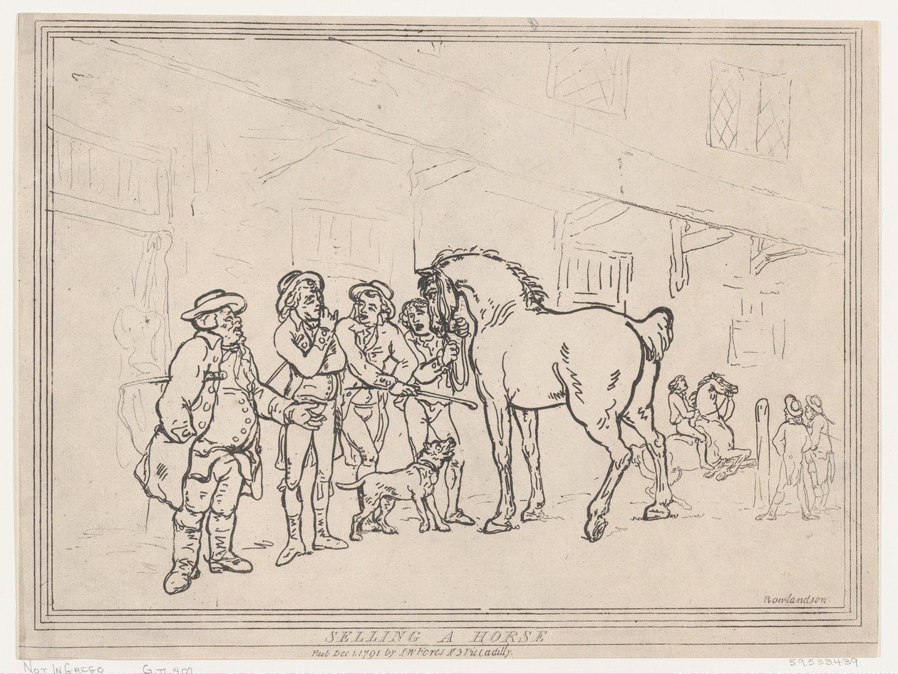 Ló eladása, 1791. december 1., 1791. december 1. alkotó: Thomas Rowlandson