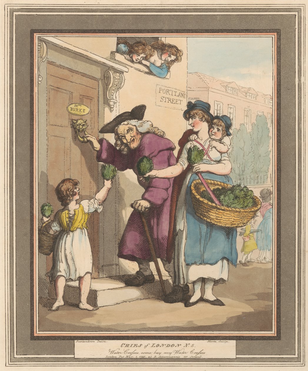 Nyolcas készlet (5): Cries of London alkotó: Thomas Rowlandson