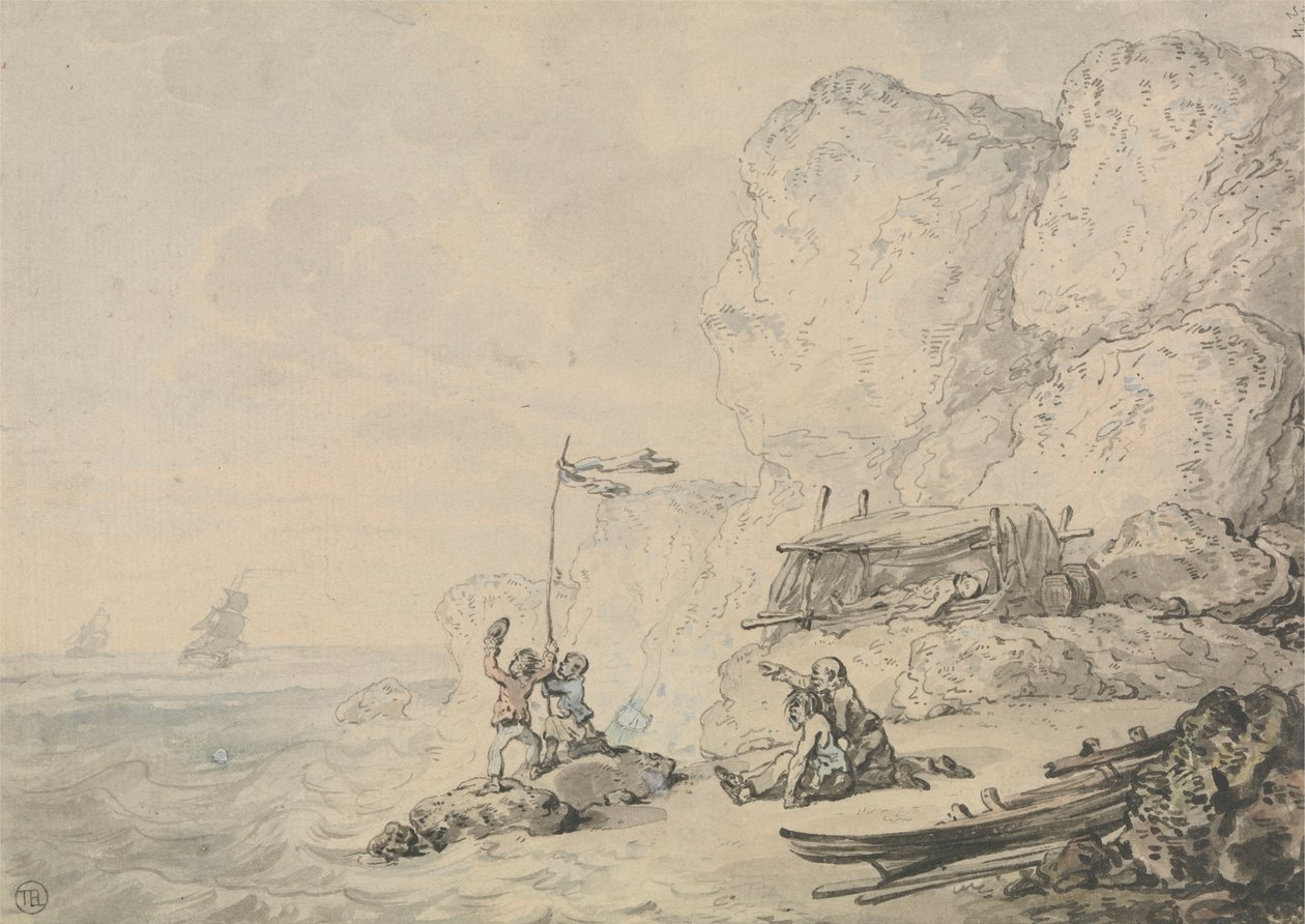 Hajótörött tengerészek alkotó: Thomas Rowlandson