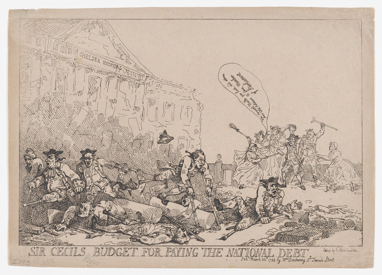 Sir Cecil költségvetése az államadósság kifizetésére, 1784. március 30., 1784. március 30. alkotó: Thomas Rowlandson