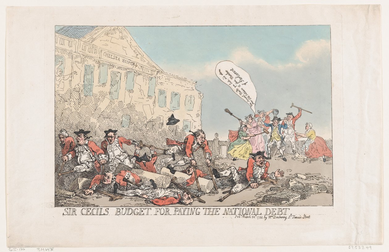 Sir Cecils költségvetése az államadósság kifizetésére, 1784. március 30., 1784. március 30. alkotó: Thomas Rowlandson