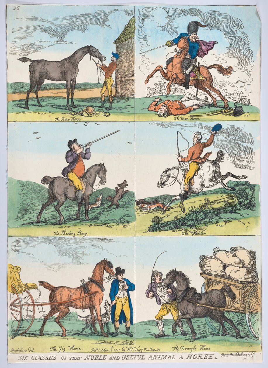 A nemes és hasznos állat, a ló hat osztálya, 1811. október 10., 1811. október 10. alkotó: Thomas Rowlandson