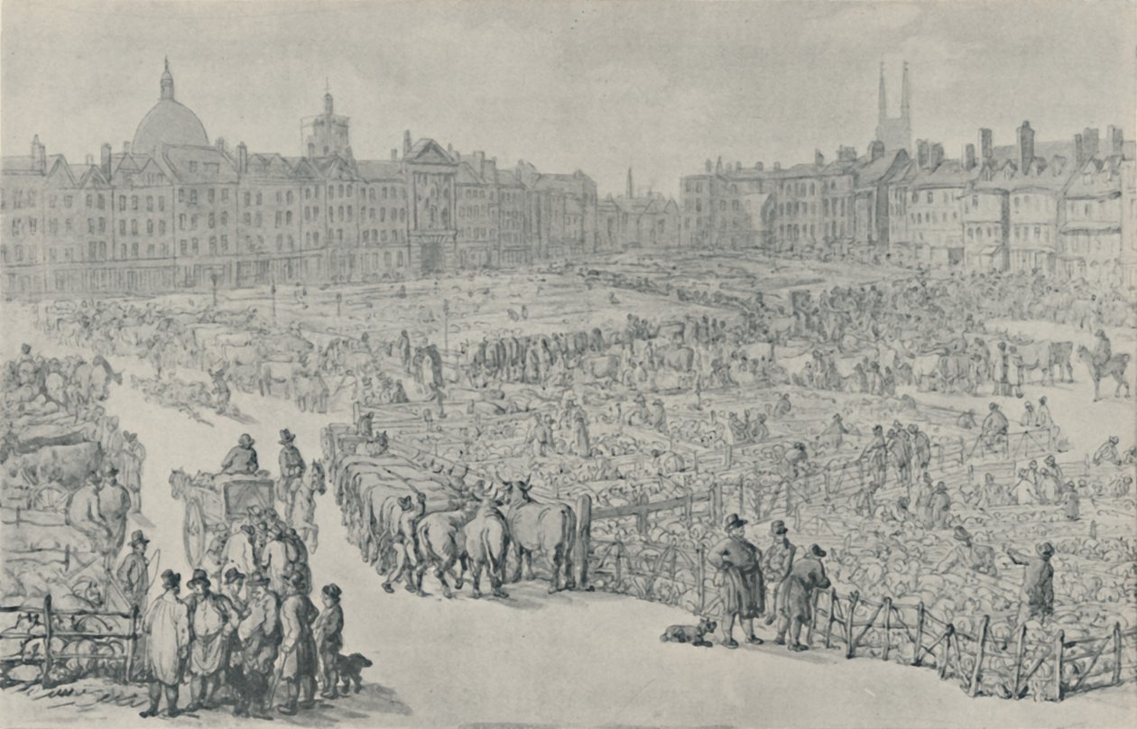 Smithfield Market, 1810, 1920 alkotó: Thomas Rowlandson