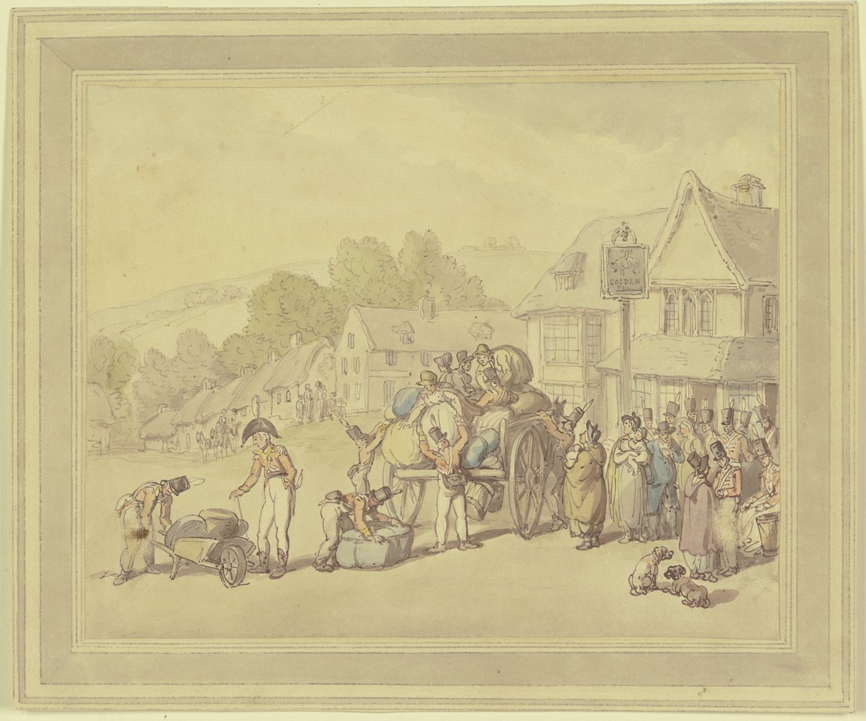 Katonák egy kocsmánál alkotó: Thomas Rowlandson