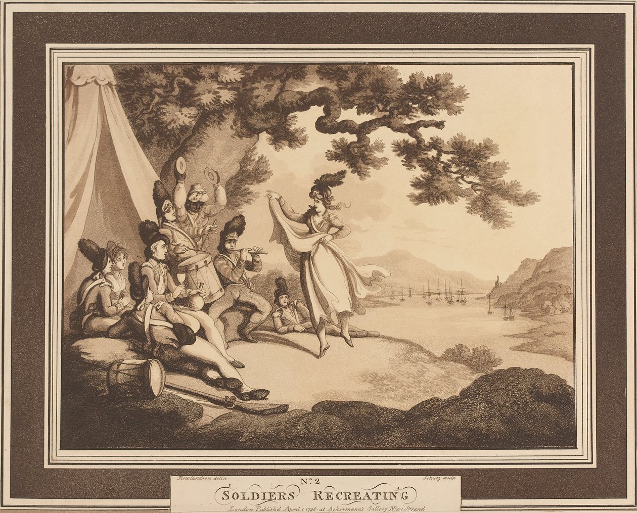 ?Soldiers Recreating?, 1798 körül alkotó: Thomas Rowlandson