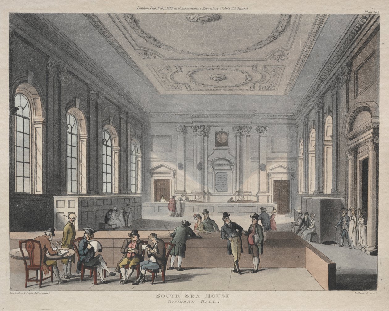 Déli-tengeri ház, osztalékterem alkotó: Thomas Rowlandson