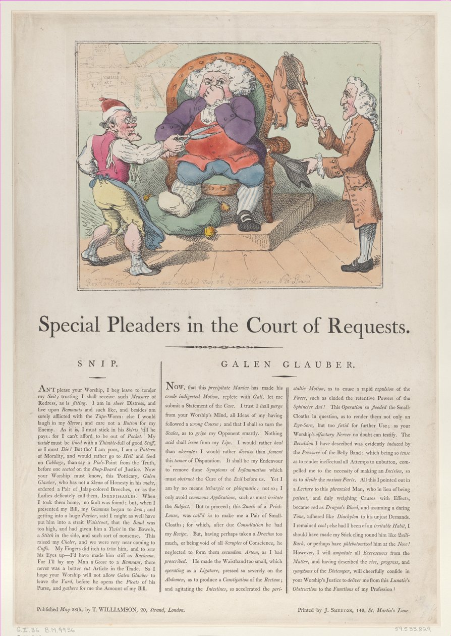 Különleges kérvények a kérvényszéken, 1802. május 28., 1802. május 28. alkotó: Thomas Rowlandson