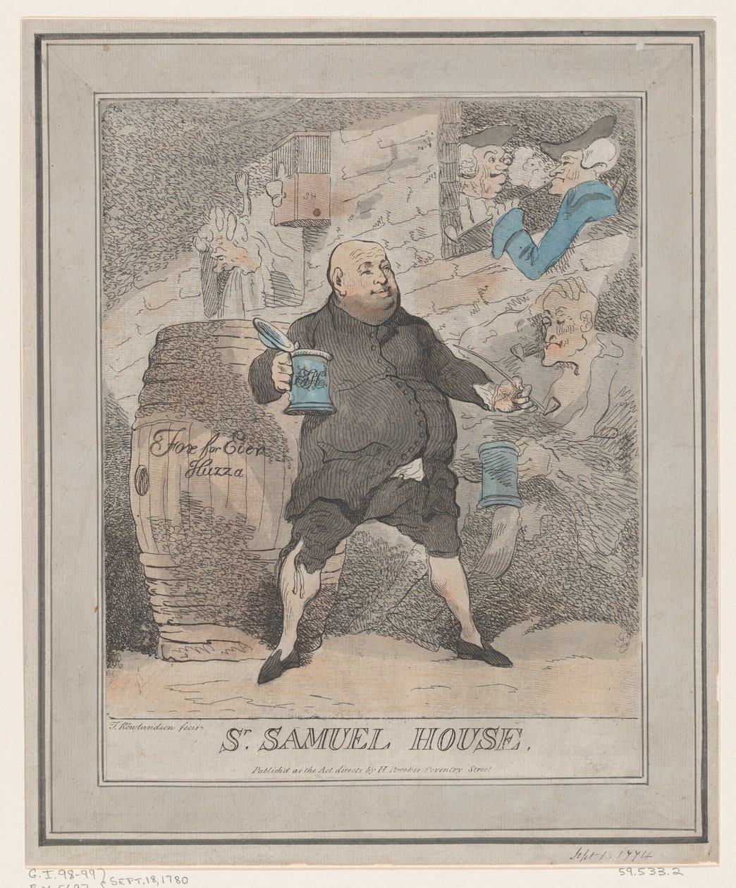Sr. Samuel House, [1780] újra kiadva 1786-91., [1780] újra kiadva 1786-91. alkotó: Thomas Rowlandson