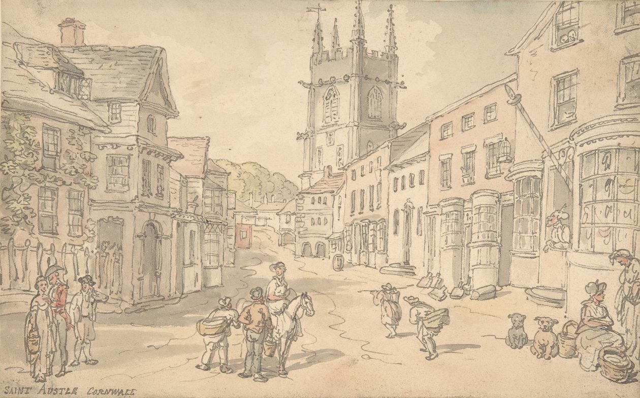 St. Austell, Cornwall, 1780-1827. alkotó: Thomas Rowlandson