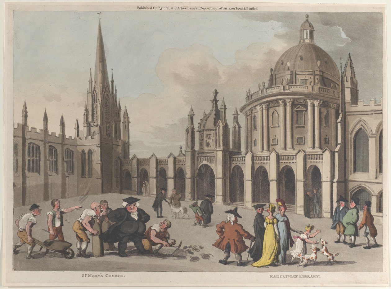 Szt. Mária templom, Radclivian Könyvtár, 1811. október 31., 1811. október 31. alkotó: Thomas Rowlandson