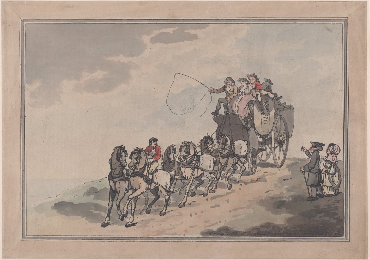 Színpadi edző és hat, 1786-93., 1786-93. alkotó: Thomas Rowlandson