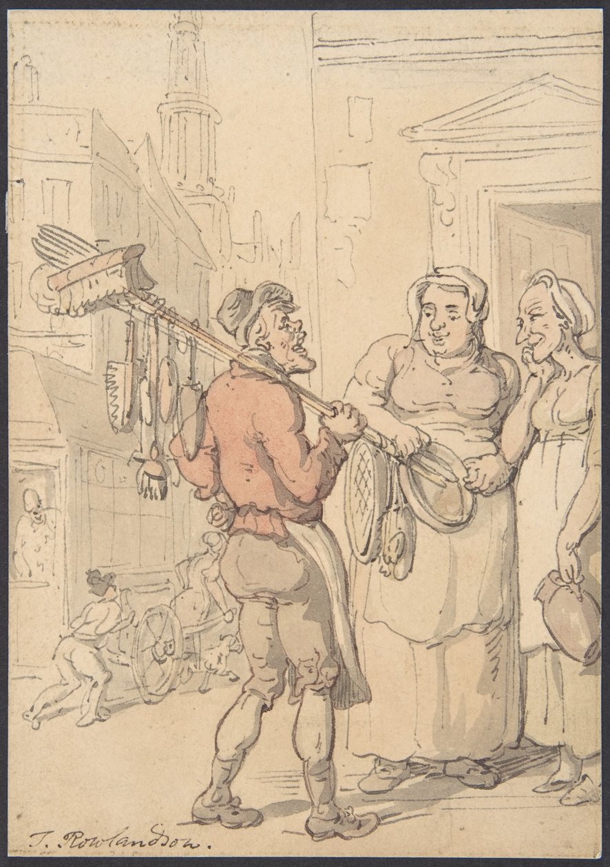 Utcai jelenet: Ecsetárus alkotó: Thomas Rowlandson