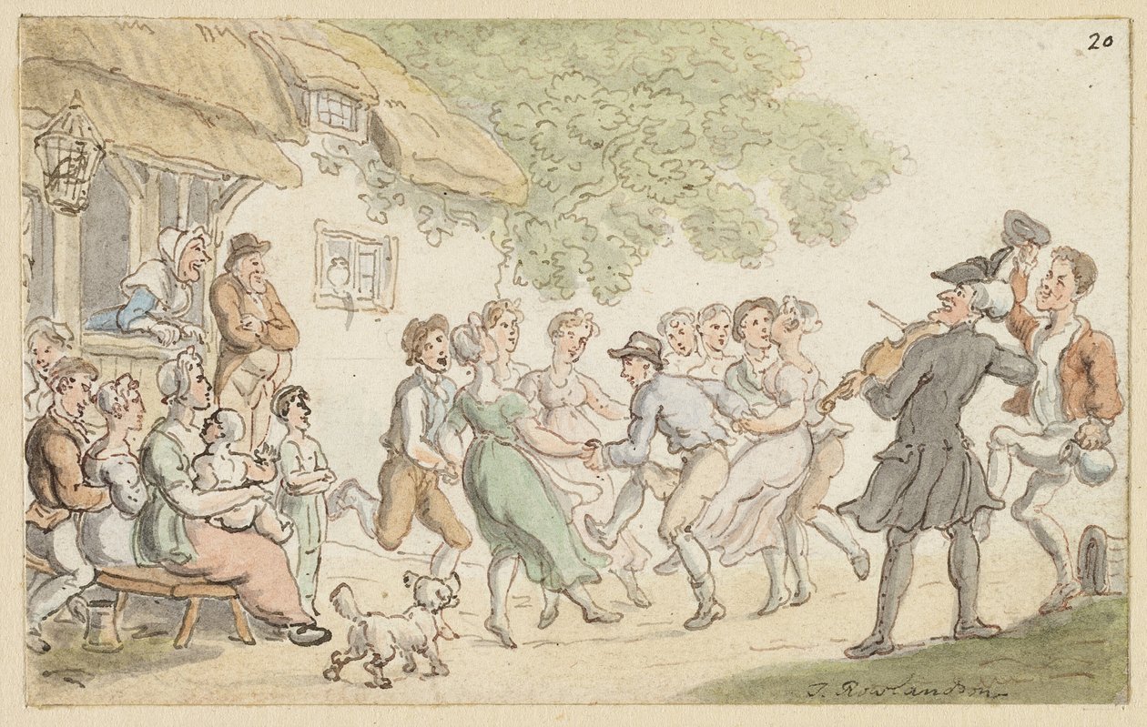 Tanulmány a Dr. szintaxis és vidéki sport számára alkotó: Thomas Rowlandson
