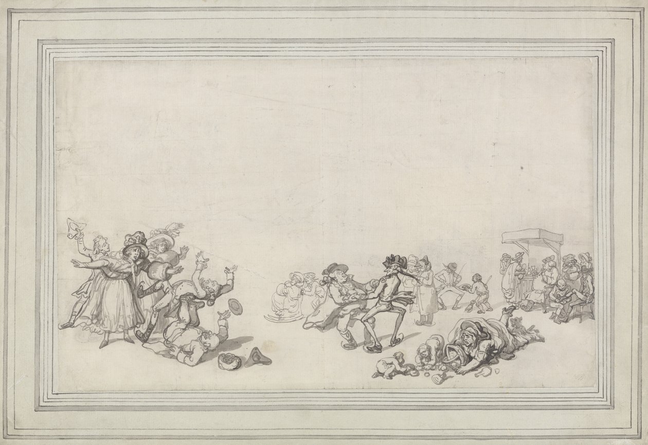 Tanulmány a korcsolyázókról: Korcsolyázás a szerpentinen alkotó: Thomas Rowlandson