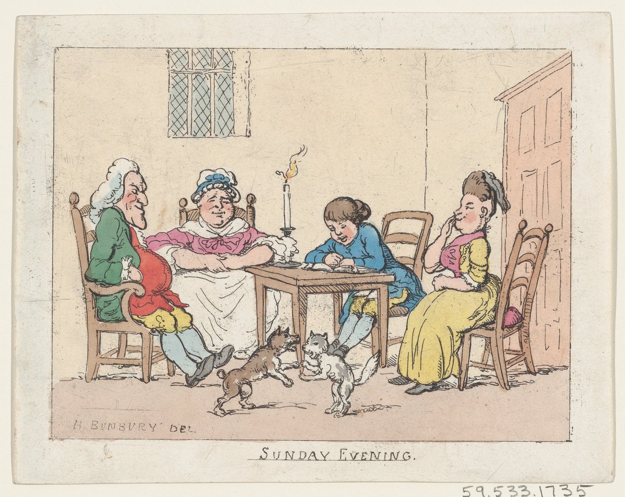 Vasárnap este, 1770-1780., 1770-1780. alkotó: Thomas Rowlandson