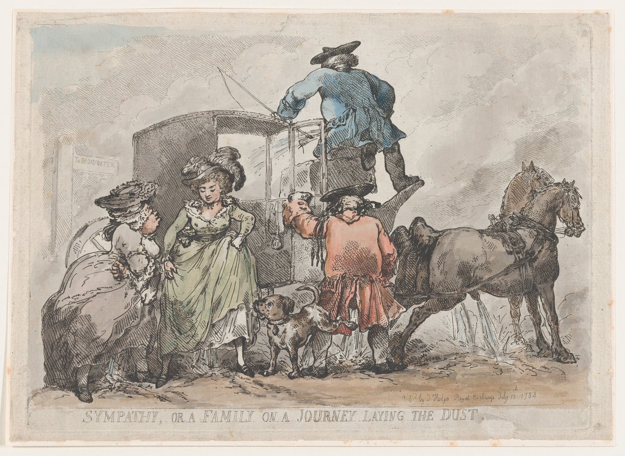Együttérzés, avagy Egy család poros úton, 1784. július 12., 1784. július 12. alkotó: Thomas Rowlandson