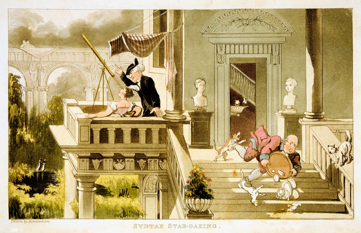 Szintaxis Star-gazing, c1815 alkotó: Thomas Rowlandson