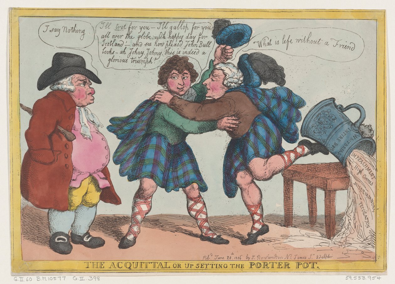 A felmentő ítélet, avagy a Porter Pot felborítása, 1806. június 20., 1806. június 20. alkotó: Thomas Rowlandson