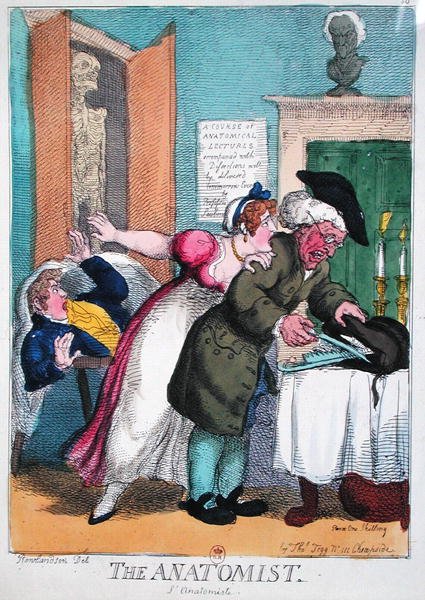 Az anatómus, kiadó: Thomas Tegg alkotó: Thomas Rowlandson