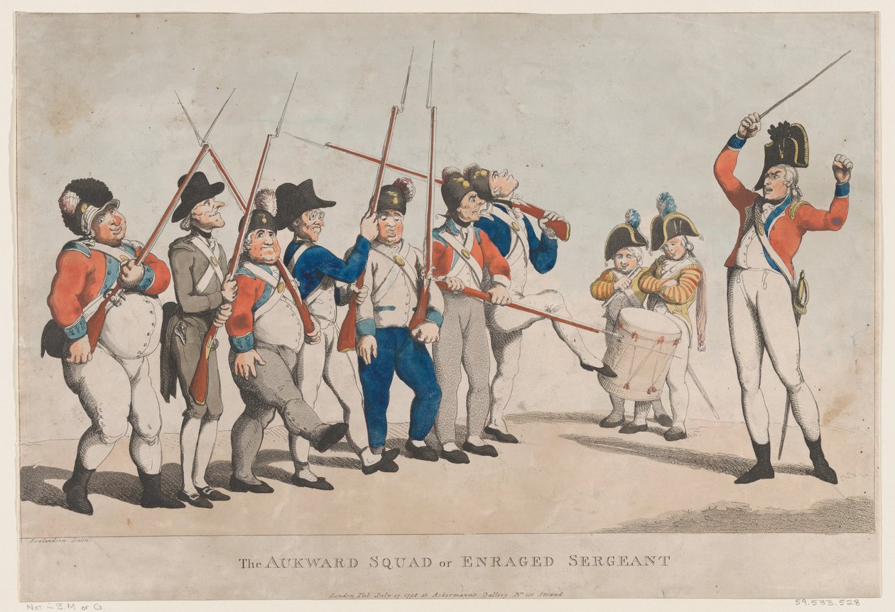 A kínos osztag vagy feldühödött őrmester, 1798. július 17., 1798. július 17. alkotó: Thomas Rowlandson