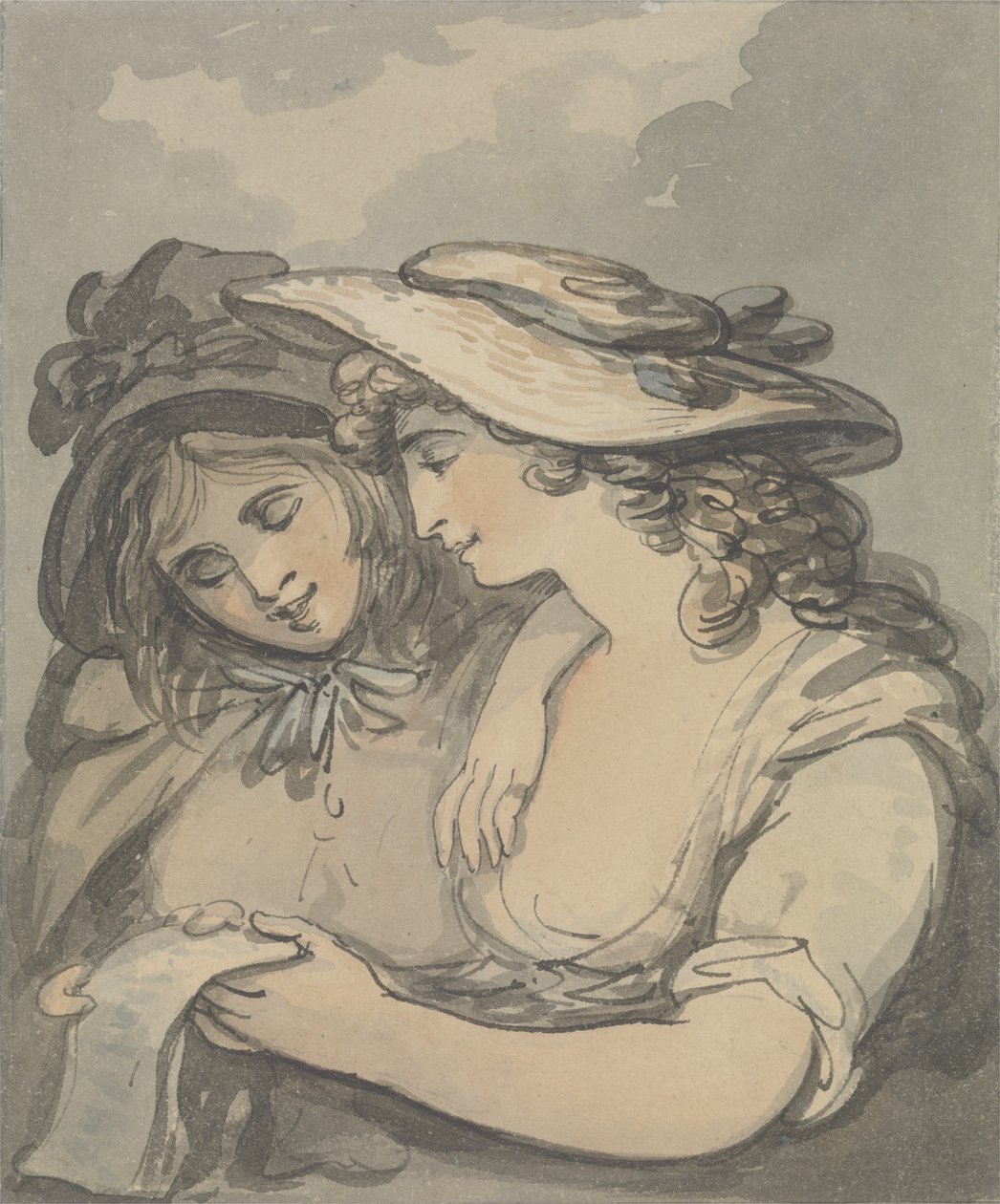 A balladaénekesek (akvarell tollal és tintával grafit felett, papíron) alkotó: Thomas Rowlandson