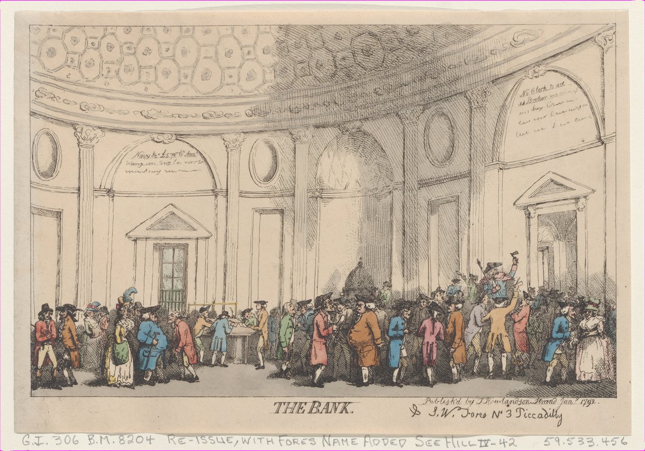 A Bank, 1792. január, 1792. január. alkotó: Thomas Rowlandson