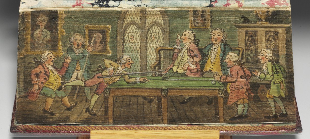 "The Book of Common Prayer", részlet az "Egy biliárdjáték" elülső szélén készült festményről, 1772 alkotó: Thomas Rowlandson