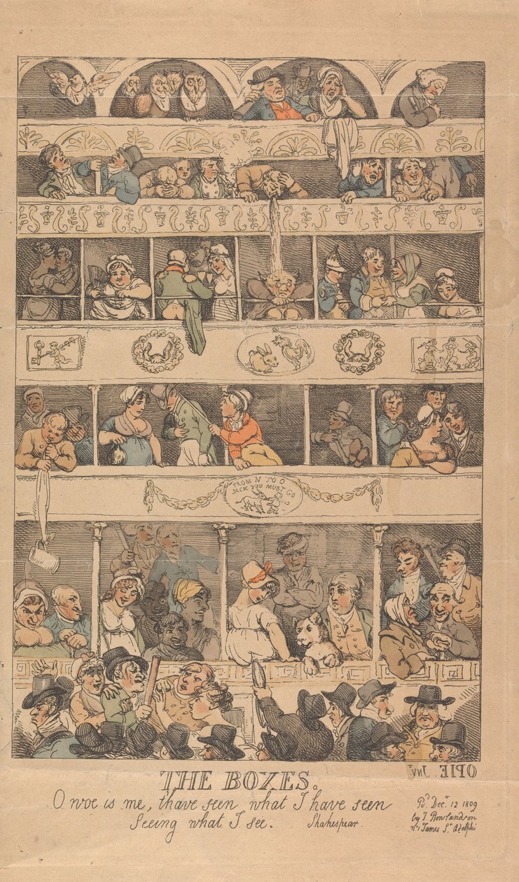 A dobozok: Jaj nekem, hogy láttam, amit láttam, és hogy azt látom, amit látok. alkotó: Thomas Rowlandson