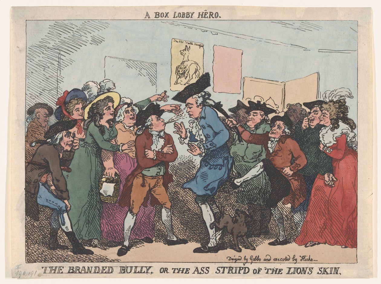 A márkás zsarnok, avagy az oroszlánbőr szamár, 1786., 1786. alkotó: Thomas Rowlandson